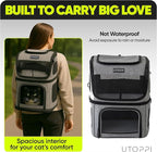 Cat Backpack Carrier for 2 Cats, Kittens or Small Dogs, Foldable & Breathable Pet Travel Bag, Cat Carrier Soft Sided & Lightweight, Holds up to 10kg, Ideal for Hiking, Camping & Picnic