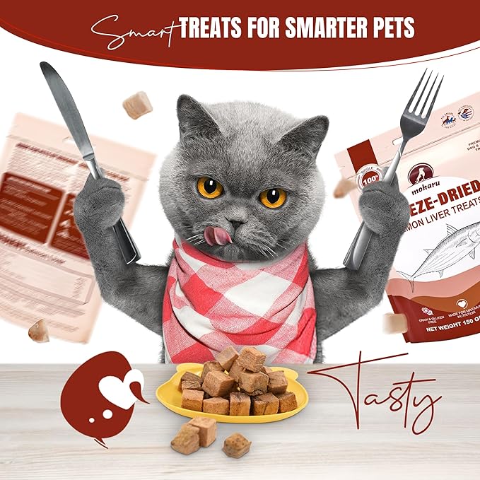 Freeze-Dried Salmon Liver Treats for Dogs & Cats, High Protein, Grain-Free, Single Ingredient, Healthy Training Snacks, Freeze Dried Salmon Dog & Salmon Cat Treats, 150g (5.3oz)