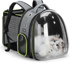 Lekereise Cat Backpack Carrier, Expandable Large Space Cat Bubble Backpack for Kitty Small Dog up to 18lbs, Transparent Pet Carrier for Travel, Hiking, Walking & Outdoor, Gray