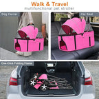 3 in 1 Pet Dog Stroller for Small Medium Dogs 10-50 lbs, Foldable Cat-Strollers for 2-Cats with Removable Carrier, Pet-Strollers for Cats with Storage Bag, Small Puppy-Stroller, Dog-Cart (Pink)