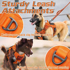 rabbitgoo Tactical Dog Harness for Small Dogs, No Pull Military Service Vest with Handle & Molle, Easy Control for Training Walking, Adjustable Reflective Straps, Orange, S