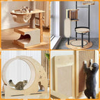 118”x15.8” Trimmable Cat Scratching Post Carpet Cover Cat Scratcher Mat Self-Adhesive Cat Tree Shelves Replacement Parts Mat Cat Scratcher Couch Furniture Protector for Indoor Cats (Black)