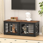 26 Inch Heavy Duty Dog Crate Furniture for Small Dogs, Decorative Pet House End Table, Wooden Cage Kennel Furniture Indoor, Rustic Brown