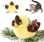 Rechargeable Cat Toys Flapping Bird，Touch-Activated Interactive Toy with Lifelike Chirp for Indoor Cats & Kittens Exercise (Goldfinch