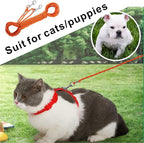 Reflective Cat Leash -15FT Cat Cable Out Escape Proof Walking Leads Yard Long Durable Safe Personalized Extender Leash Traning Play Outdoor for Puppies/Kittens/Rabbits/Small Animals