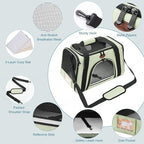 Cat Carrier Dog Carrier Pet Carriers for Medium Small Cats Dogs Puppies up to 15 Lbs,TSA Airline Approved Small Dog Cat Carriers Soft Sided,Collapsible Travel Puppy Carrier (Green, Large)