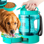 Portable Dog Water Bottle Bowl - 77 oz Travel Water Bowl Dispenser for Dogs Leak Proof, Suitable for Large Pet Drinking, A Must Have for Outdoor, Camping, Walking, Beach Other Scenes （Light Green）