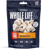 Whole Life Cat Just One Chicken Freeze Dried Cat Treats - Human Grade High Protein Food, Healthy Training Snacks, Freeze Dried Chicken Food Toppers, USA Made Natural Treats - 4 oz (Pack of 1)