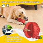 LEGEND SANDY Dog Balls Treat Dispensing, Dog Toys for Aggressive Chewers Large Breed, Nearly Indestructible Squeaky Dog Chew Toys for Large Pet, Natural Rubber Doggie Puzzle Toys, ToughTreat Ball