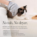 Cat Rinse-Free Shampoo & Conditioner with Bath Mitt – Sensitive Skin, Stress & Itch Relief Leave-In Cleanse Serum – 98.65% Naturally Derived, Gentle Cleanse, Hydrate & Deodorize – 8 x 10ml