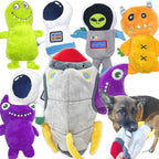 Jalousie Multipack Dog Squeaky Toys Strong Almost Indestructible, with Added Liner for Longer Play Dog Chew Toys (6 Pack Spaceship Hide and Seek)