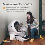 Litter-Robot 4 Supply Bundle by Whisker, White - Automatic, Self-Cleaning Cat Litter Box, WiFi Enabled, Includes Litter-Robot 4, 3 OdorTrap Refills, 10 Liners, 30 Cleaner Wipes, & 2 Carbon Filters