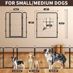 mestyl Dog Play Pen Indoors, Heavy Duty Metal Puppy Playpen, Portable Dog Exercise Pen Temporary Pet Fence with 2 Gate, 32" Height 16 Panels Foldable Dog Kennel for Large/Medium/Small Dogs