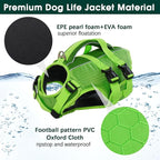 Kuoser Dog Life Jacket High Flotation, Reflective Dogs Life Vest for Swimming Boating, Adjustable Small Medium Large Dog lifejacket, Lightweight Dogs Life Preserver Rescue Handle Spring Summer Pool