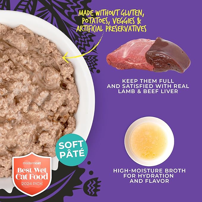 Tiki Cat After Dark Soft Pate Wet Cat Food, Lamb & Beef Liver Recipe, 5.5 oz. Can (8 Count)