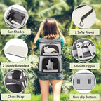 Double Cat Carrier, Cat Backpack Carrier for 2 Cats, Multi Dog Backpack, Two Cat Carrier with 7 Ventilation Windows, Built-in Frame and Support Plate, Safety Straps, Collapsible, Perfect for Travel