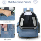 Cat Backpack Carrier for Cats and Small Dogs, Breathable Cat Bubble Backpack, Airline Approved Pet Travel Carrier for Hiking Camping Outdoor(Blue)