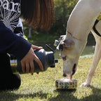 GiNT 37oz Insulated Stainless Steel Dog & Human Water Bottle | Leakproof Travel Dispenser with Detachable 10oz Bowl, 24H Cold/12H Hot, Carrying Case for Walking, Hiking, Camping & Outdoor Travel