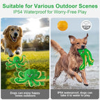 Interactive Dog Toys Octopus,Durable Automatic Jumping Dog Toy to Keep Them Busy,Squeaky Moving Tug of War Doggie Toy,USB Rechargeable Puppy Toys (Green)