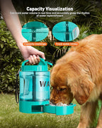 Portable Dog Water Bottle Bowl - 77 oz Travel Water Bowl Dispenser for Dogs Leak Proof, Suitable for Large Pet Drinking, A Must Have for Outdoor, Camping, Walking, Beach Other Scenes （Light Green）