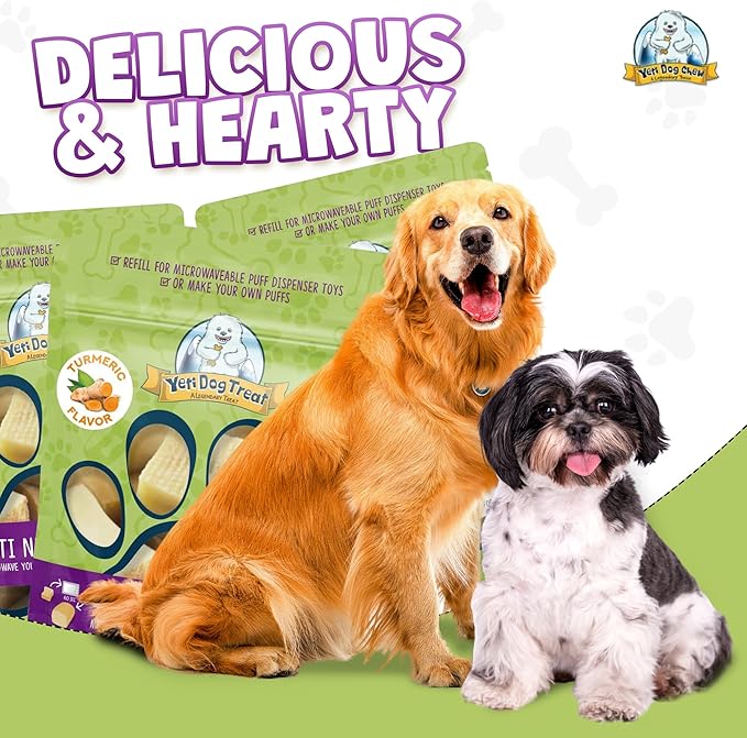Yeti Refill Nuggets for Puff and Play Dog Toys - Natural Himalayan Yak Cheese Treats, Healthy Dog Chews, Suitable for All Dogs, Ideal for Interactive Chew Toys and Dispensers - 6 Pieces, Turmeric