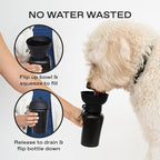Springer Flip Portable Dog Water Bottle with Foldable Food Grade Silicone Bowl - 20 Ounce Travel Dog Water Bottle Ideal for Camping - Easy Squeeze Hydration & Release to Drain