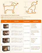 Feandrea Dog Crate Furniture, 44.1" Side End Table, Modern Kennel for Dogs Indoor up to 80 lb, Heavy-Duty Dog Cage with Multi-Purpose Removable Tray, Double-Door Dog House, Rustic Brown UPFC004X01