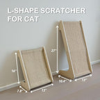 Cat Scratcher, L-Shape Cat Scratching Pad, Sisal Scratchers for Indoor Cats, Protecting Furniture Scratch Pad with Catnip(Small Size)