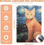 3-in-1 Sisal Cat Scratch Mat 23.6x15.7'' Floor & Wall Cat Scratcher Pad, Protects Carpet Couch & Furniture with Sticker Tape, Anti-Slip, Durable for Indoor Outdoor Cats (Ginger Cat Under The Stars)