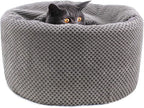 Winsterch Large Cat Bed - Soft, Enclosed & Washable cat Cave Bed for Indoor/Outdoor Cats & Kittens with Anti-Slip Bottom,Calming, Covered Cave Bed (Gray,16.5 x 16.5 x 7.48 in)