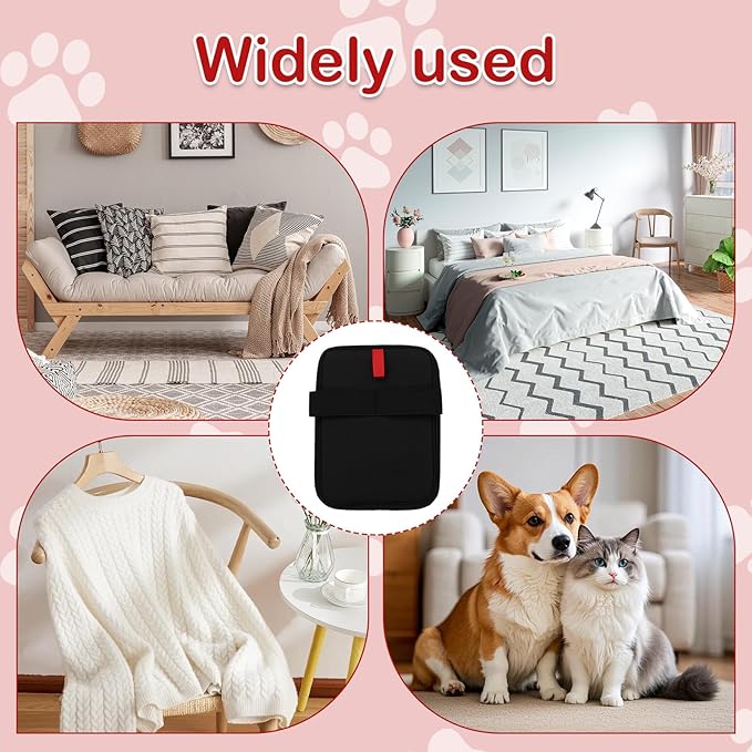 braxan 4 Pcs Electrostatic Pet Hair Removal Gloves, Reusable Pet Cat Dog Electrostatic pet Hair Remover for Couch, Furniture, Carpet, Curtain, Double-Sided Grooming Gloves