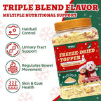 Wellix Cat Christmas Treats Freeze Dried for Cats&Dogs - High Protein Dog&Cat Food Topper 3 Ingredients Added (Cat Grass/Cranberry/Pumpkin) for Puppy or Kitten Treat 7.05oz