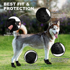 Dog Shoes Breathable Dog Shoe for Hot Pavement, Dog Booties and Paw Protectors, Non-Slip Waterproof Dog Sandals Boots (Black, L: (3.1’’x2.5'')(L*W))