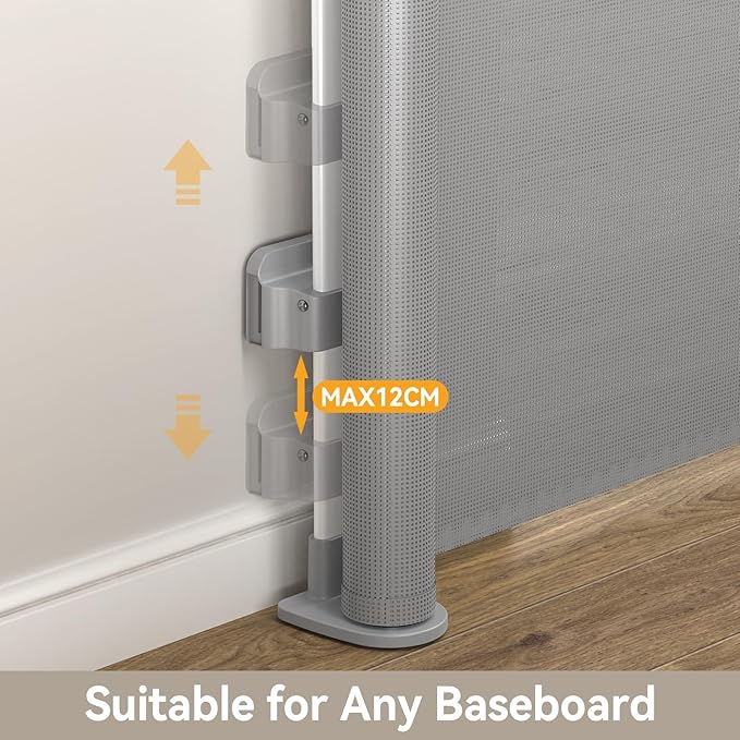 138 Inch Reinforced Retractable Baby Gates Extra Wide, Uamector Mesh Baby Gate or Dog Gate,Toddler Pet Retractable Gate Adjustable Length for Large Openings Stairs Doorways Hallway Indoor Outdoor