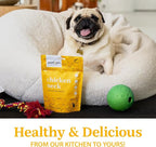 Pet Treats, Air-Dried, Natural, Single Ingredient Dog Treat, Free Range, Grain Free Dog Treats, Toppers, Snacks, Chicken Neck 2.8 oz