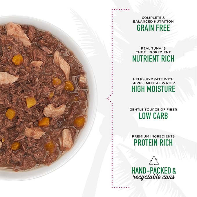 Tiki Cat Aloha Friends, Tuna, Ocean Whitefish & Pumpkin, Grain-Free & High Moisture, Wet Cat Food for All Life Stages 3 oz. Can (12 Count)