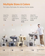Feandrea Cat Tree, 26.4-Inch Cat Tower, S, Cat Condo for Kittens up to 7 lb, Large Cat Perch, 2 Cat Caves, Scratching Post, Beige UPCT611M01