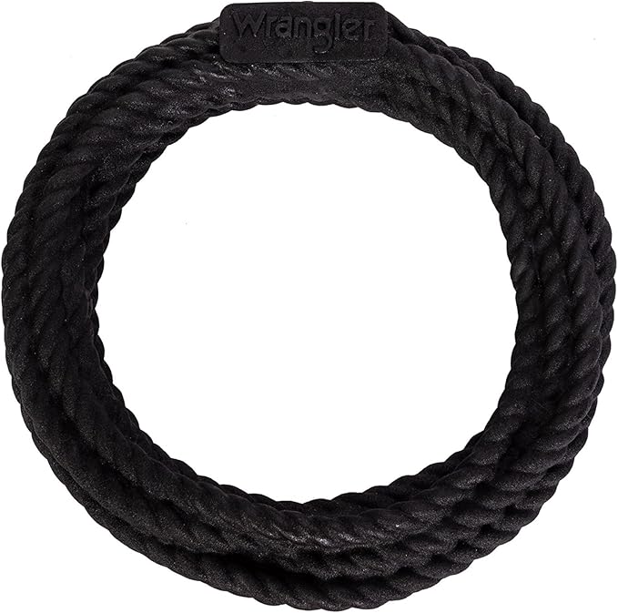 Wrangler Foam Coiled Rope Dog Chew Toy – Scented Dog Rope Toy for Medium to Large Dogs – Pet-Safe Foam Toy for Tug & Fetch – Promotes Healthy Chewing - Indoor/Outdoor Play (Black, Chicken)