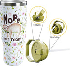 30oz Sloth Tumbler with Handle and Straw, Stainless Steel Vacuum Insulated Coffee Tumbler, Travel Mug Water Bottle, Sloth Stuff Accessories Decor, Sloth Gifts for Women & Men