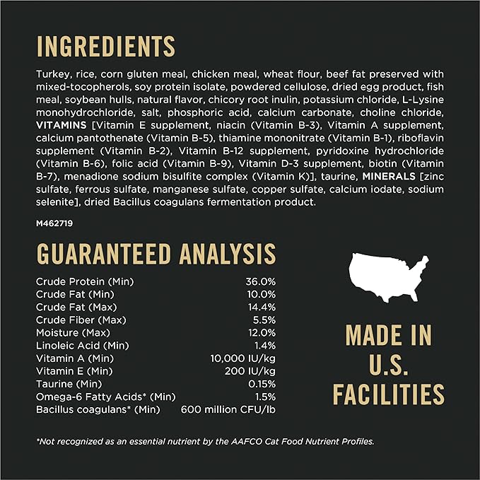 Purina Pro Plan Hairball Management, Indoor Cat Food, Turkey and Rice Formula - 3.5 lb. Bag