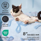 LE SURE Donut Small Dog Bed - Round Cat Beds for Indoor Cats Anti-Anxiety Calming Pet Beds, Washable Cute Modern Beds with Teddy Sherpa Plush & Anti Slip Bottom, 23 Inch, Ice Melt