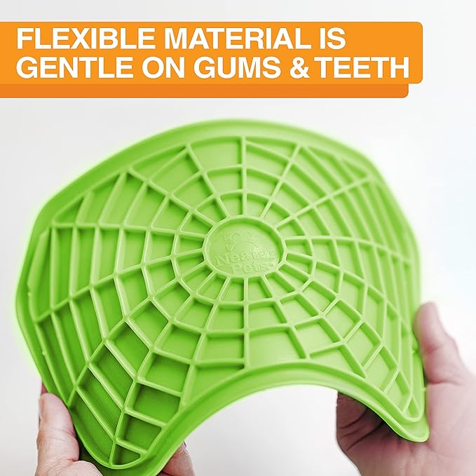 Neater Pets - Neat-LIK - Slow Feeding Pad for Dogs & Cats - Puzzle Toys Provide Boredom & Anxiety Relief - Fill Licking Pad with Healthy Treats & Food (Green)