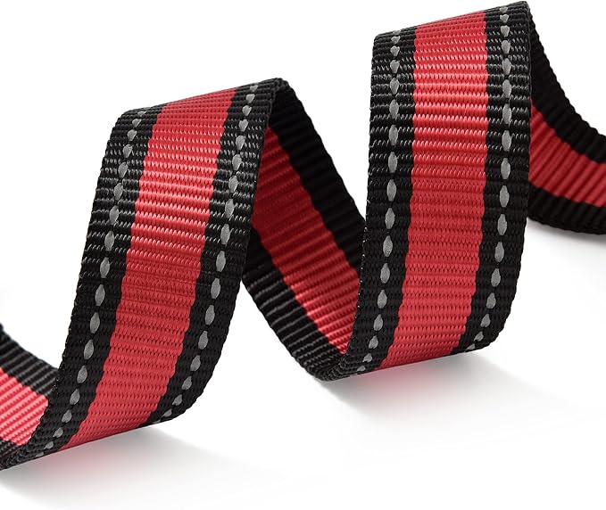 Mile High Life Dog Collar | Nylon Reflective Dog Collars | Light Weight Puppy Collars | Red Dog Collars for Medium Dogs (Red, Medium)