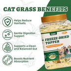 Wellix Dog&Cat Food Topper - Cat Grass Treats for Haiball Treament - Chicken Flavor Freeze Dried Cat Treats - Low Calorie Training Treats for Dogs&Cat 7.5oz