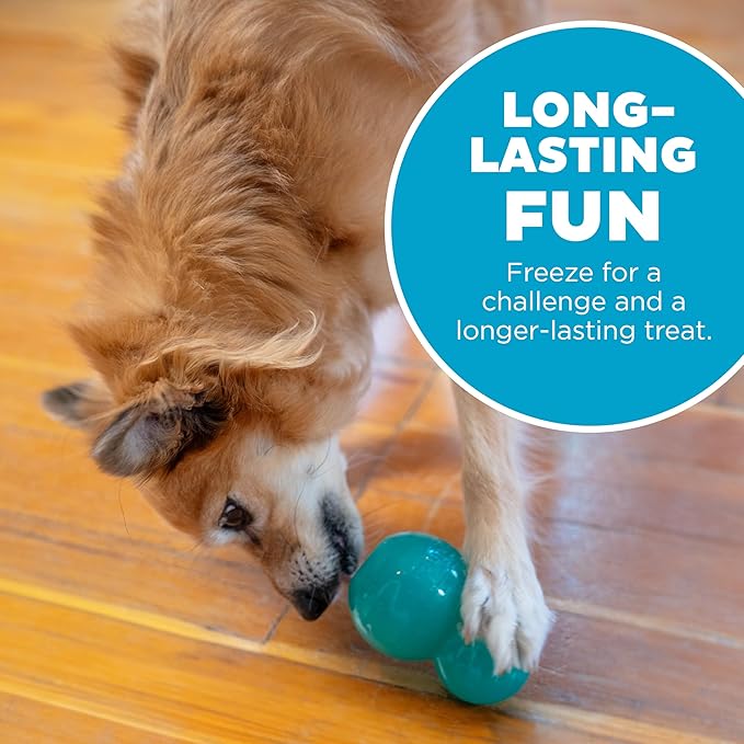 Outward Hound Double-Tuff Stuffable Dog Toy, Medium 4-Inch Green - Treat Dispensing Chew Ball for Small to Medium Dogs, Interactive Puzzle for Enrichment & Slow Feeding