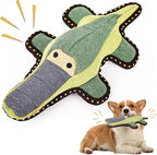 Tough Durable Squeaky Dog Toys for Aggressive chewers Interactive to Keep Them Busy, Funny Plush Dogs Toy for Small Medium Large Chewer Cute Birthday Gift (Crocodile)