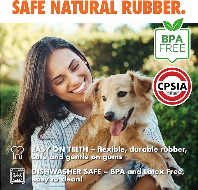 Max Fusion Made with Nike Grind, Arlee Cannon Treat Dispensing Dog Toy for All Dogs, Treat Dispenser, Durable Treat Toys, Natural Rubber Chew Toy, Medium, Orange, 1 Count