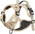 HEELE Dog Harness, No Pull Adjustable Padded Reflective Harness for Small Medium Large Dogs with Handle for Walking Training,Camo Tan, L