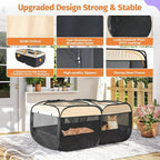 2-in-1 Dog Playpen 58''Pop Up Cat Pet Playpen, Assembly-Free Indoor Outdoor Kitten Enclosure, Kitten Pen Cat Cage Portable Puppy Tent Crates Kennel for Small Animals(No Divider, Unified Space)