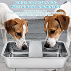 3 Gallon Automatic Dog Water Dispenser, Large Dog Water Bowl Dispenser for Outdoor, Stainless Steel Pet Bowl for Waterer Auto Fill Pet Waterer for Livestock Dogs Cats Chicken Fit 3/4'' GHT Faucet